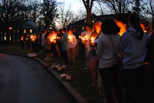 Igniting memories beneath a stormy sky: Candlelight vigil held Sunday night honors Sig Ep  president lost in car crash