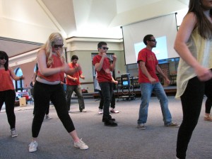 Students dance in the Vietnamese Student Association’s Lunar New Year Event. 