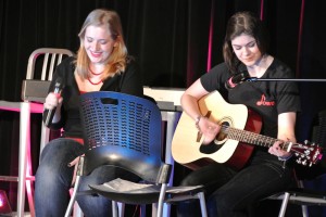 Junior Cara Stotkin played the guitar and sung during her duet with junior Kati Sweigard. 