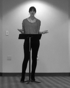 Freshman Margot Reed performs her monologue, Edward Albee’s “The Perfect Marriage,” as part of “A Memory, a Monologue, a Rant and a Prayer.” The piece is written from the perspective of a woman after her husband has coerced her into sadomasochistic sex for five years.