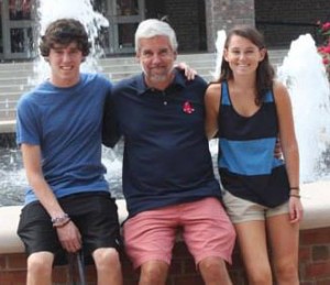 Senior Tim O'Keeffe with father Tim O'Keeffe and sister freshman Claire O'Keeffe