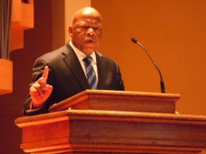 Rep. John Lewis (D-Ga.) spoke to the Ohio Wesleyan community on March 31. Lewis is the last surviving speaker of the March on Washington. Photo by Spenser Hickey
