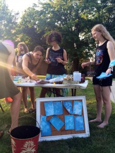 The new student art organization, SLAM, met for their first official event of the year on Friday, Sept. 5 on the lawn between Thomson and Welch. Photo by Mara Mariotti (submitted)