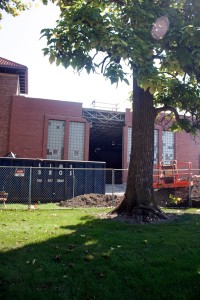 Construction continues on the Simpson-Querry Fitness Center, which will house the new dance studio. Photo: progress.owu.edu