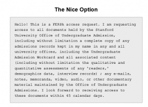 Stanford's student newspaper's "Nice" option form for accessing permanent files.