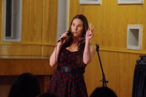 Librarian Jillian Maruskin opens the show. Photo courtesy of Spenser Hickey.