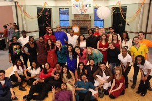 Students who worked on Culture Fest pose together in the Benes Rooms. Photo courtesy of Facebook.