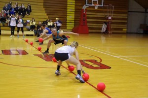A new game of dodgeball begins. Photo courtesy of Spenser Hickey.