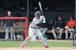 Freshman outfielder Michael Blatchford stares down the Ohio Northern pitcher. Photo courtesy of battlingbishops.com. 