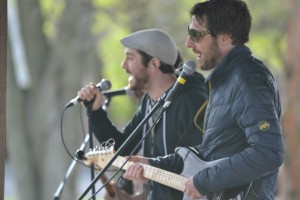 Two members of The Floorwalkers play an original song in the gazebo. Photo courtesy of Spenser Hickey.