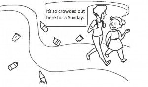 Everyone Is Trash On Sunday. Cartoon by Mili Green '16.
