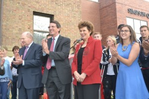 The Ohio Wesleyan community came together Oct. 1 to celebrate the dedication of the new Simpson Querrey Fitness Center and re-dedication of the Edwards Gymnasium. Photo by Paul Vernon.