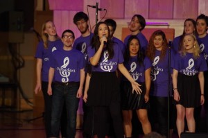 Julia Stone '16 of The OWtsiders, OWU's only co-ed a cappella group, performs at the 3rd annual A Cappelloza hosted by CPB. Photo by Spenser Hickey.