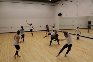 Students practice for Orchesis. Photo by Rashana Smith.