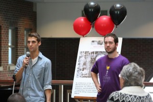 Ben Miller and recount details of Rowland's life in the Ham-Wil atrium on Nov. 12. 