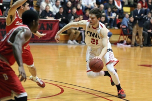 The Ohio Wesleyan men's basketball team beat Denison, 82-76, this past Saturday. Photo courtesy of Sara Blake.