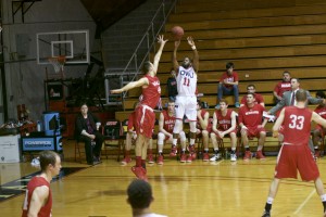 Senior Zak Davis goes for the shot. Photo by Leia Miza.