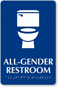 All-gender bathroom signs are on the rise. Image courtesy of mydoorsign.com